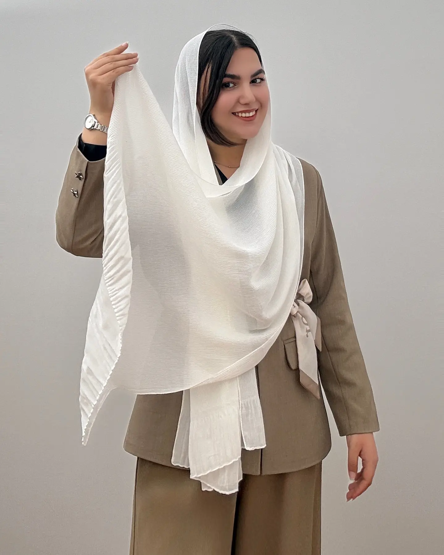 شال دنیز چین دار